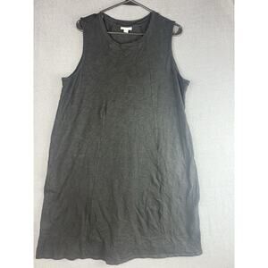 J Jill Womens Sleeveless Midi Dress Size 1X Black Stretch Classic Minimalist